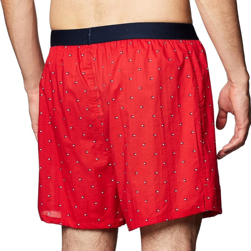 Sz 32-34 Tommy Hilfiger Mens Woven Boxer one woven cotton boxer red NW - Picture 2 of 4